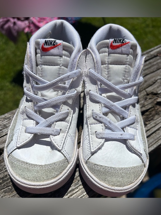 Nike Other - Nike Kids White High-Top Sneakers with Black Swoosh
Size 10C
VGUC-For Shoes